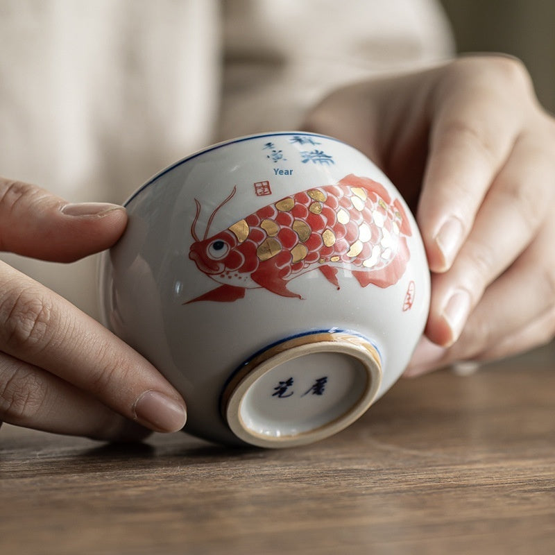 Retro Year of the Fish Ceramic Tea Cup