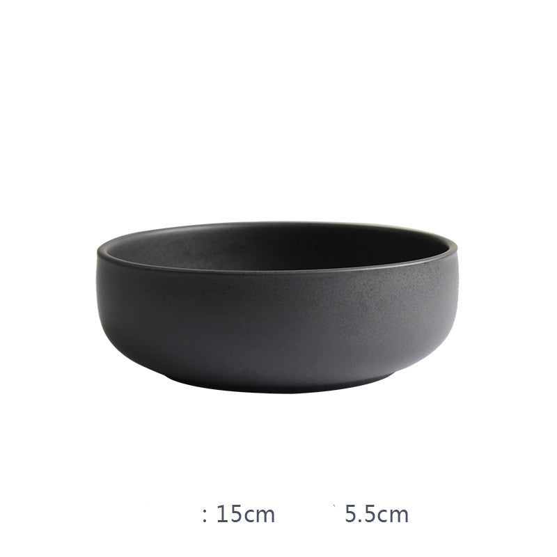 Nordic Ceramic Rice Bowl & Deep Steak Plate