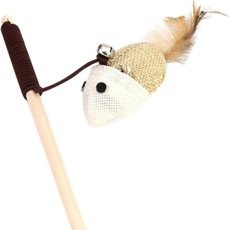 Colourful Feather Teaser Rod Cat Toy