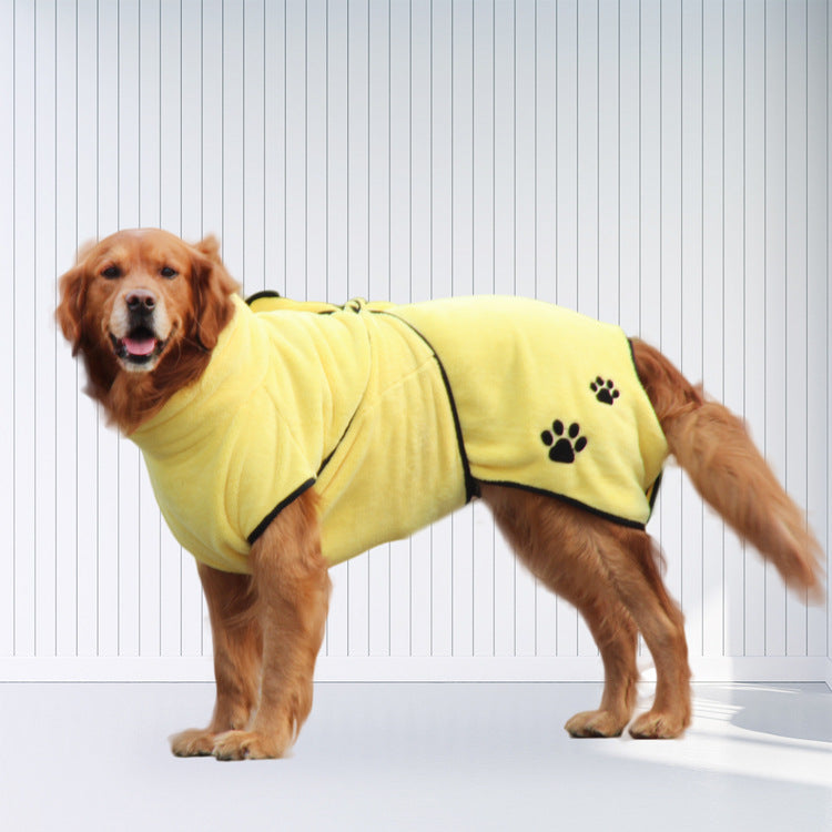 Soft And Absorbent Pet Embroidered Bathrobe Coral