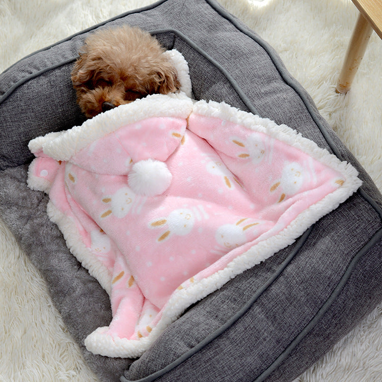 Pet Pajamas Dog Sleeping Bag Plus Velvet