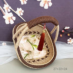 Hand-Woven Hemp Rope Pastoral Storage Basket