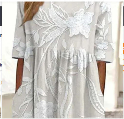Casual Printed Temperament Long Skirt Girl