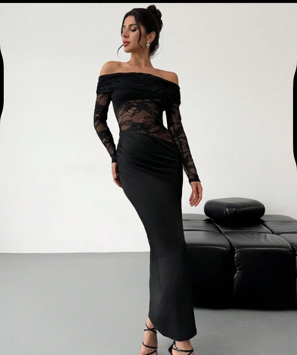 Womens Sexy Hollow Out Lace Long Sleeve