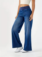 Women's High Waisted Loose Fit Zip Fly Wide Leg Jeans