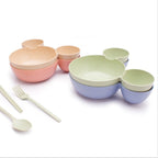 Children's Wheat Straw Cartoon Bowl & Chopsticks Set
