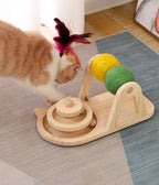 Creative Solid Wood Turntable Sisal Ball Cat