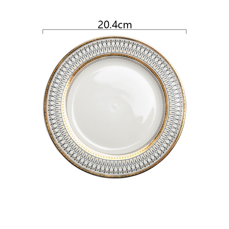 European Style Gold Rim Wobble Dinner Plate