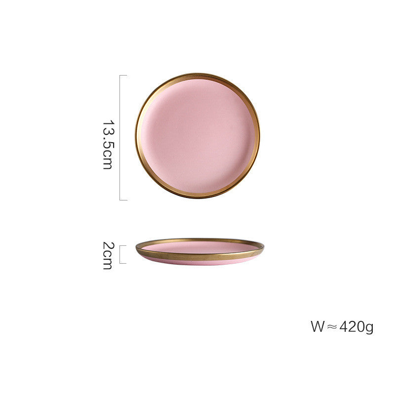 Pink Ceramic Household Tableware Set