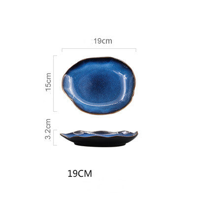 Irregular Ceramic Flat Dinner Plates — Western Style