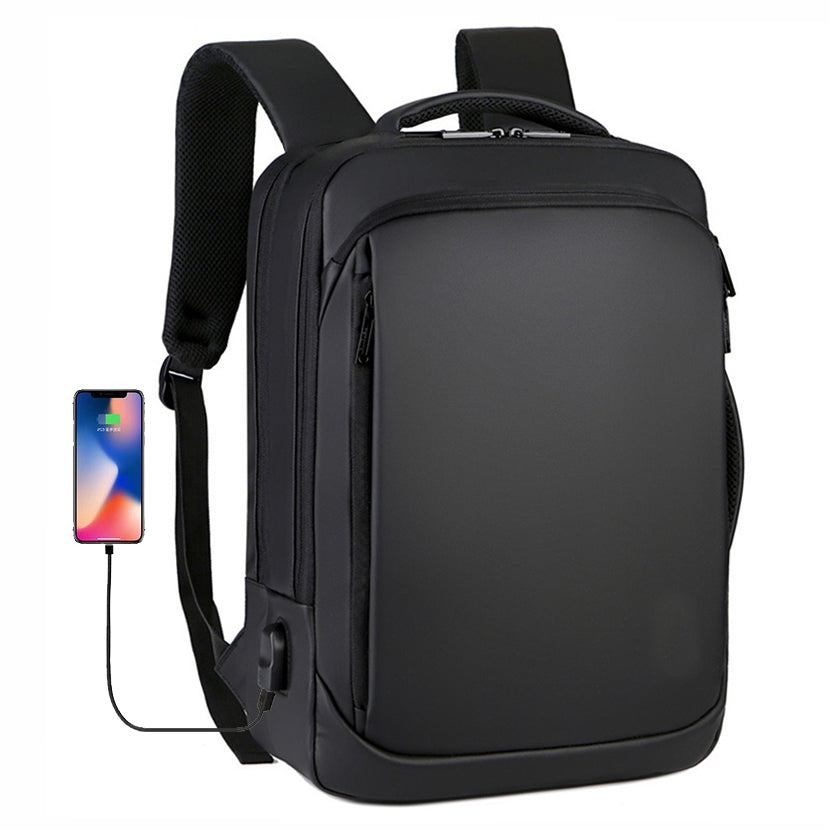 Mens Backpack Business Usb Waterproof Simple Backpack