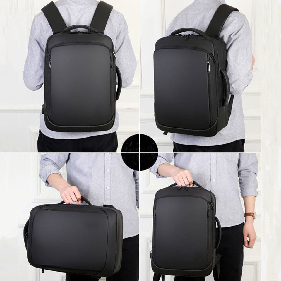 Mens Backpack Business Usb Waterproof Simple Backpack