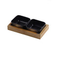 Japanese Style Ceramic Fruit Plate with Bamboo