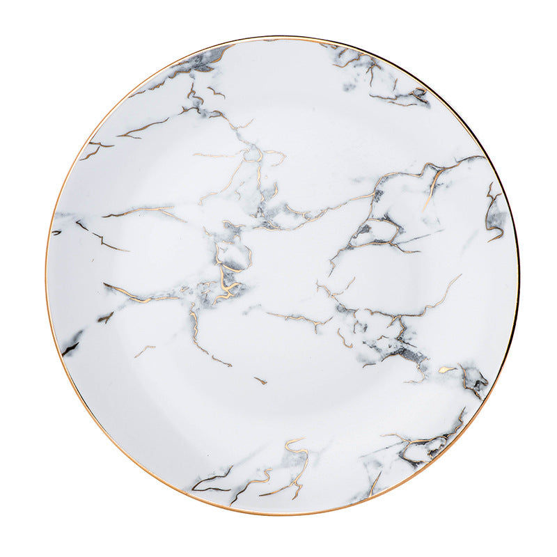 Marble Effect Ceramic Western Dinner Plate