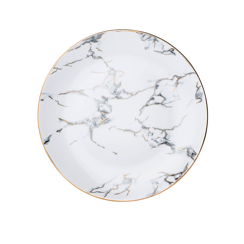 Marble Effect Ceramic Western Dinner Plate
