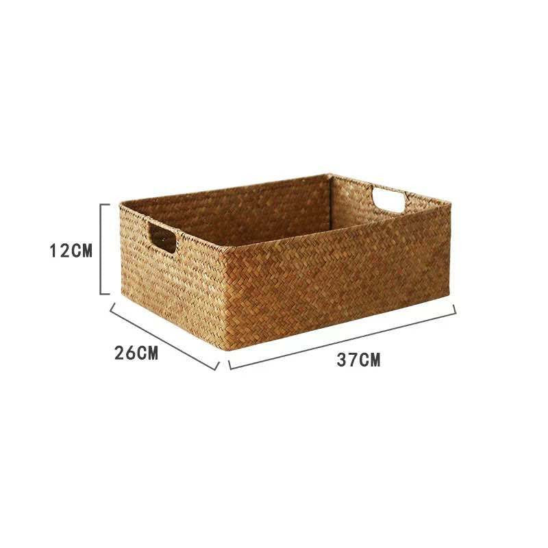 Straw Woven Rectangular Storage Basket