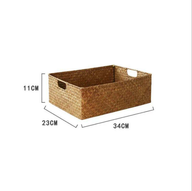 Straw Woven Rectangular Storage Basket