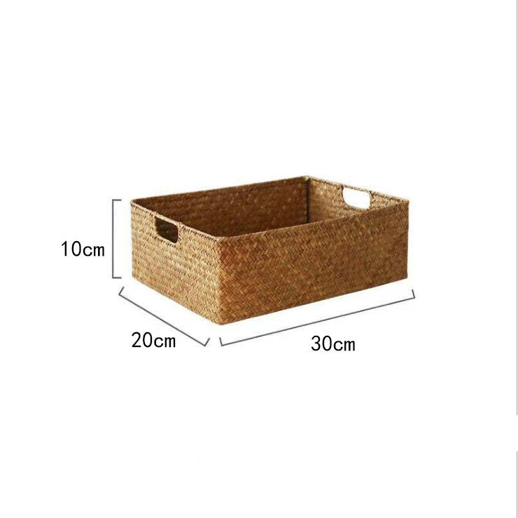 Straw Woven Rectangular Storage Basket