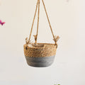 Woven Straw Hanging Flower Basket