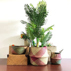 Pot-Bellied Straw Flower Arrangement Basket