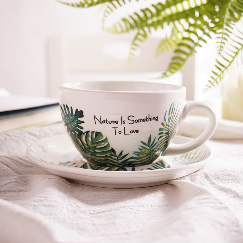 Embossed Ceramic Latte & Cappuccino Cup