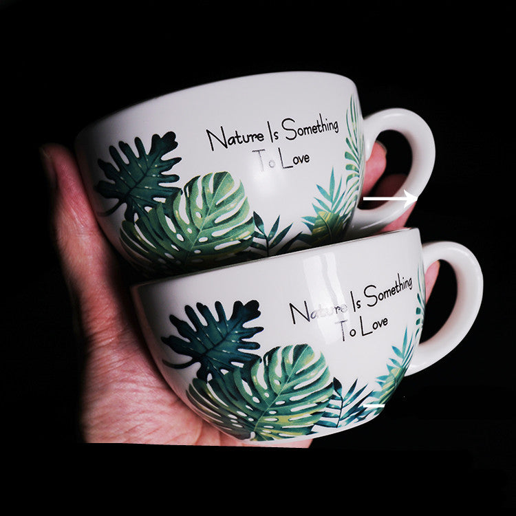 Embossed Ceramic Latte & Cappuccino Cup