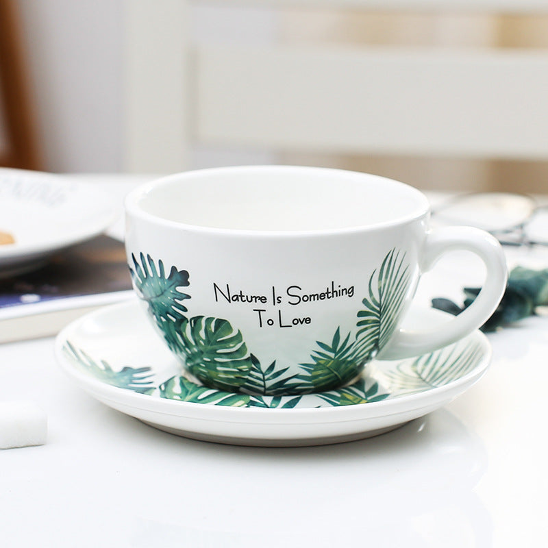 Embossed Ceramic Latte & Cappuccino Cup