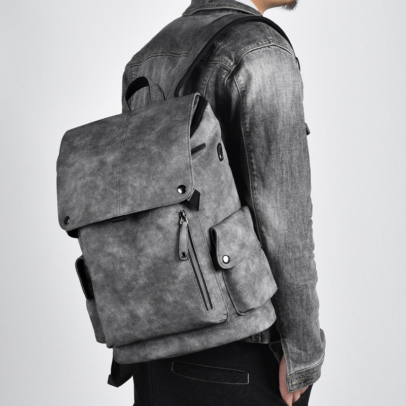 Korean Mens Backpack Mens Usb Trend Fashion