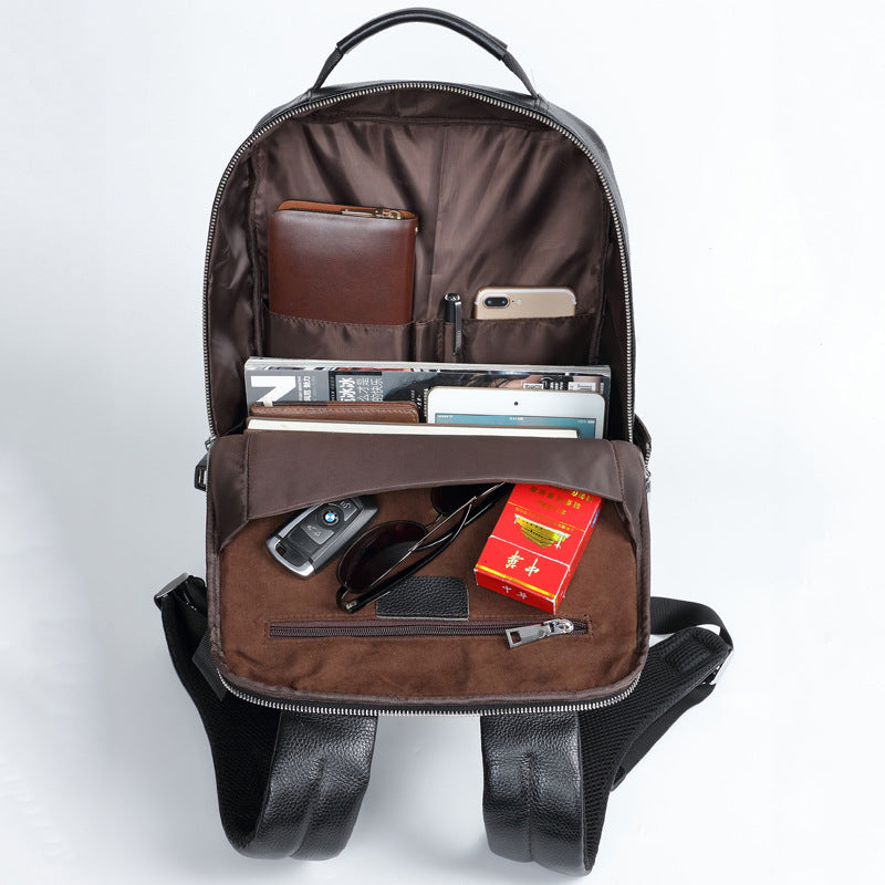New Mens Backpack Business Leather Backpack Large