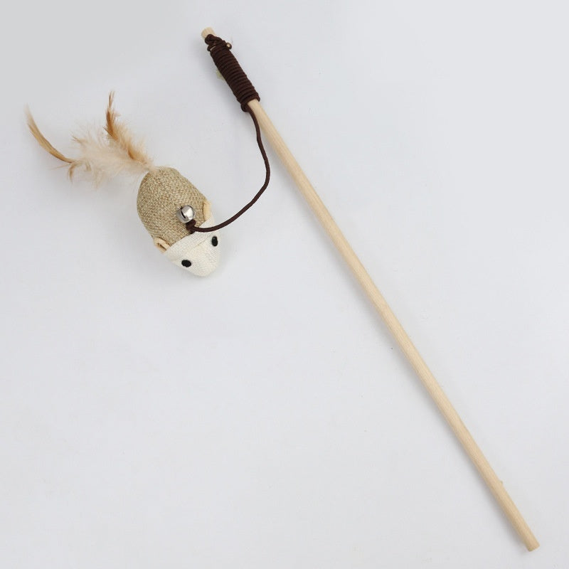 Colourful Feather Teaser Rod Cat Toy