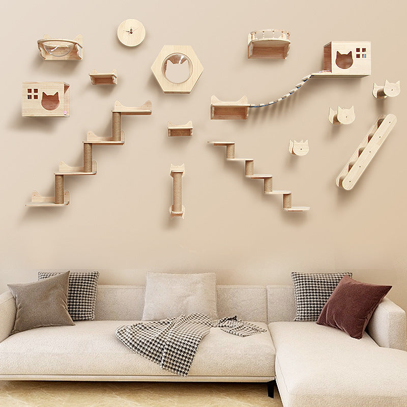 Pet Cat Climbing Frame Wall Type Solid