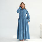 Denim Dress Middle Eastern Dubai European And