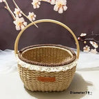 Hand-Woven Hemp Rope Pastoral Storage Basket