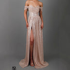 Sequin Maxi Ball Gown Prom Dress Slit