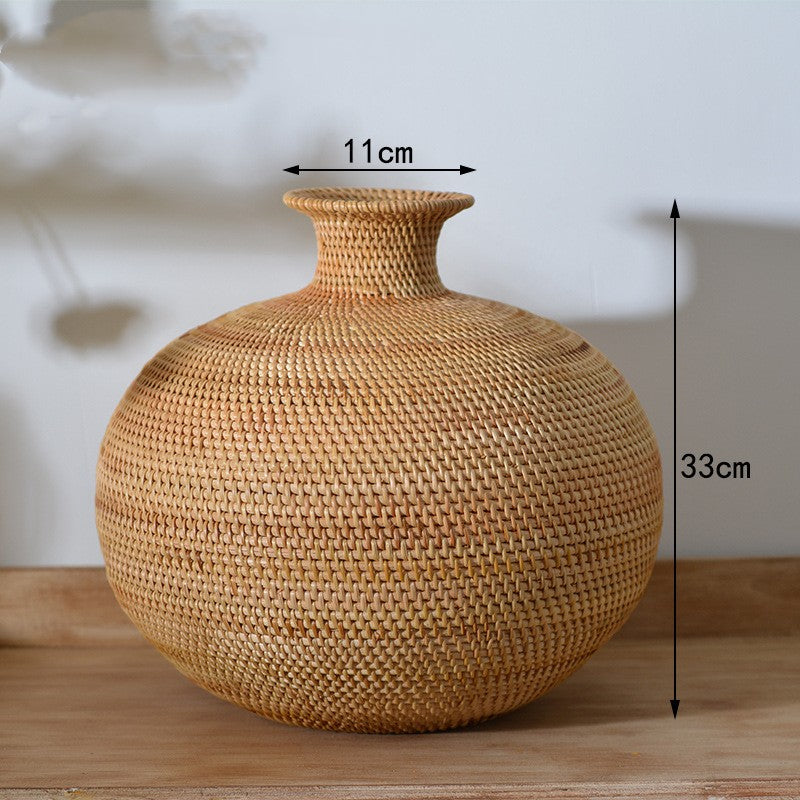 Vintage Chinese-Style Flower Basket for Entryway