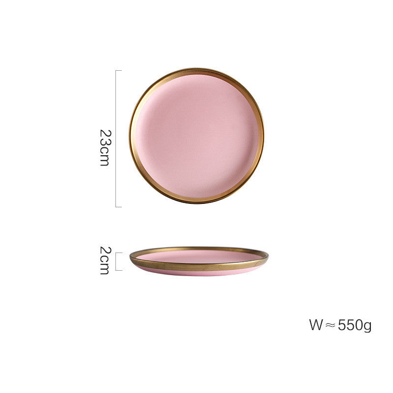 Pink Ceramic Household Tableware Set