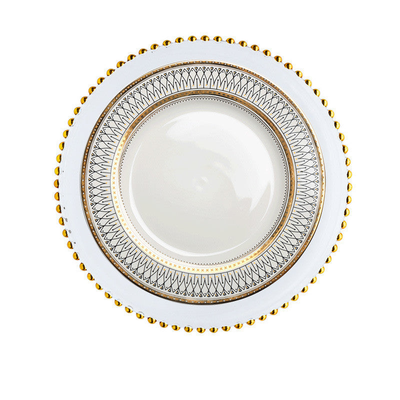 European Style Gold Rim Wobble Dinner Plate