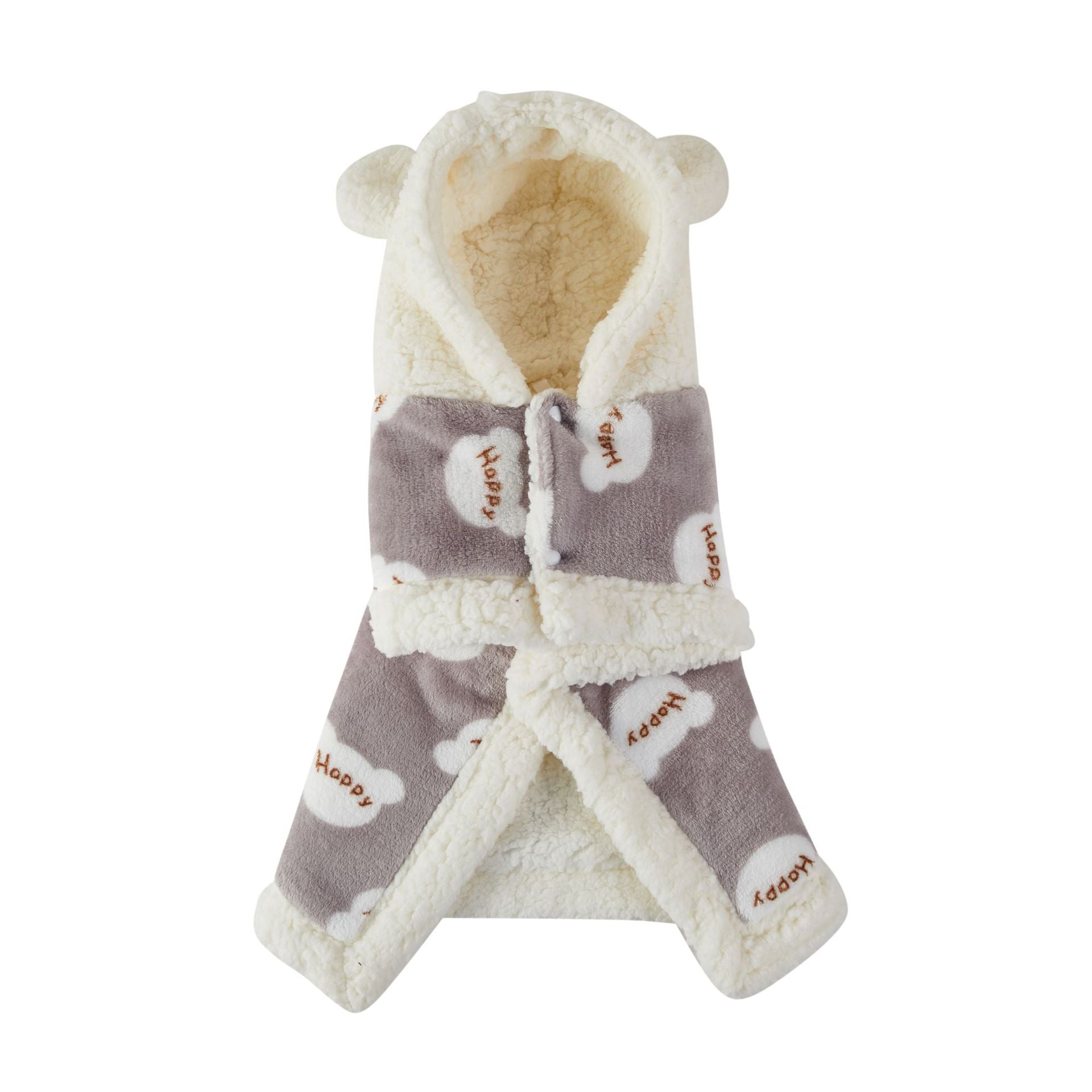 Pet Clothes Warm Thickened Flannel Hooded Shawl