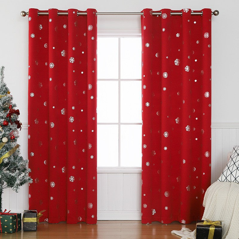 Short Hole Free Snowflake Shade Cloth Curtain