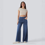 Women's High Waisted Loose Fit Zip Fly Wide Leg Jeans