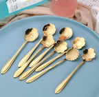 Teaspoons Rose Shaped Flower Stainless Steel Kitchen