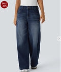 Women's Retro Washed Denim Wide Leg Jeans