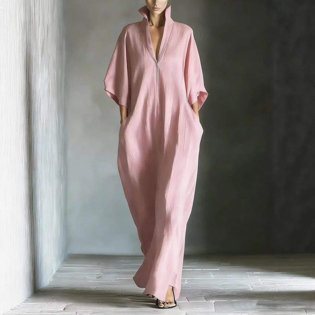 Womens Fashion V Neck Casual Loose Dress