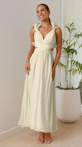 Chiffon Floral Backless Cross Strap Dress
