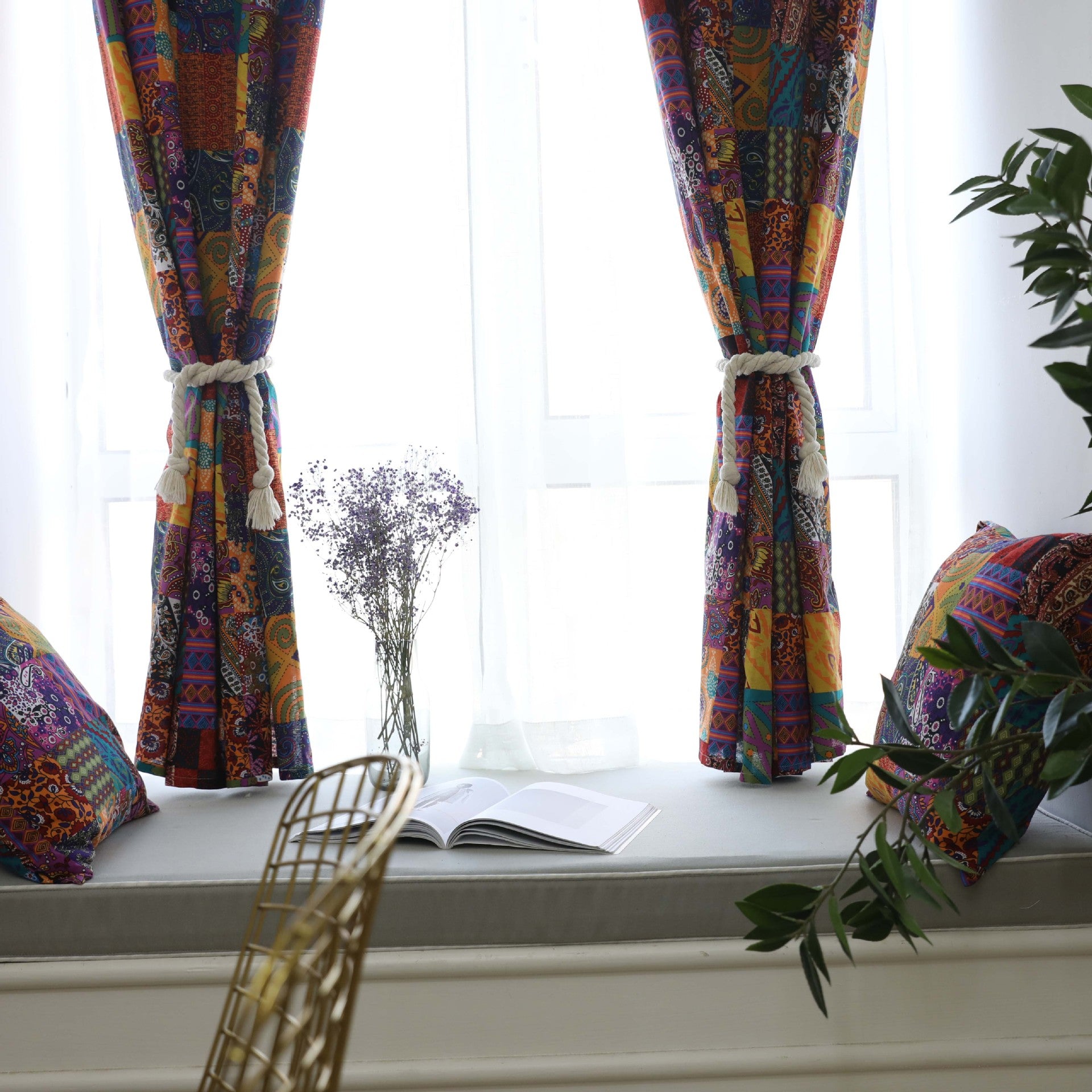 Bohemian Retro Style Study Cotton Linen Curtain