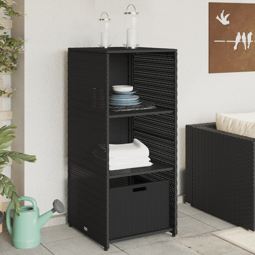Poly Rattan Garden Storage Shed 50cm