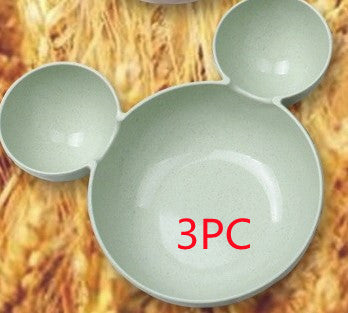Children's Wheat Straw Cartoon Bowl & Chopsticks Set