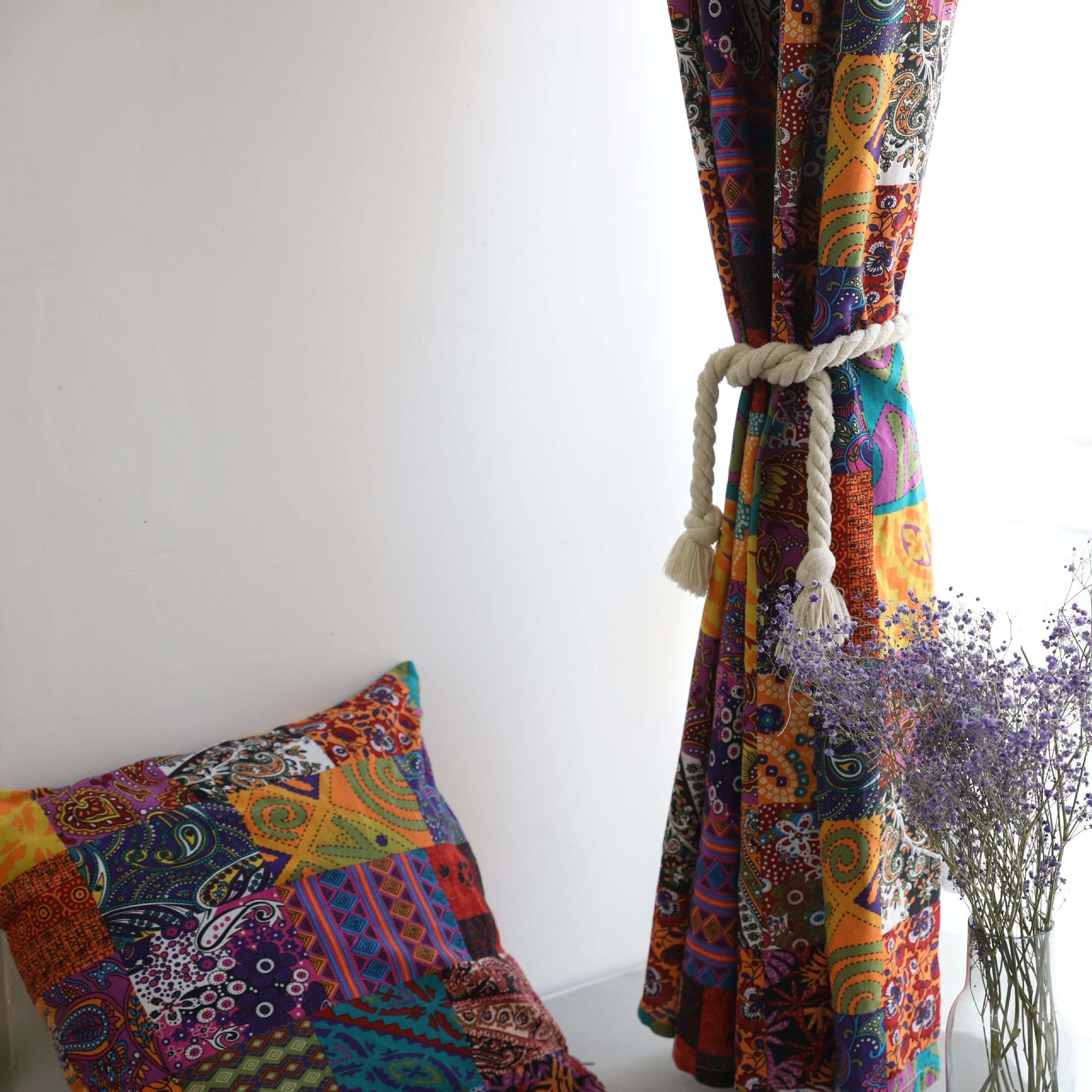 Bohemian Retro Style Study Cotton Linen Curtain
