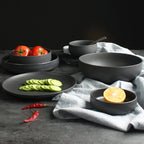 Nordic Ceramic Rice Bowl & Deep Steak Plate