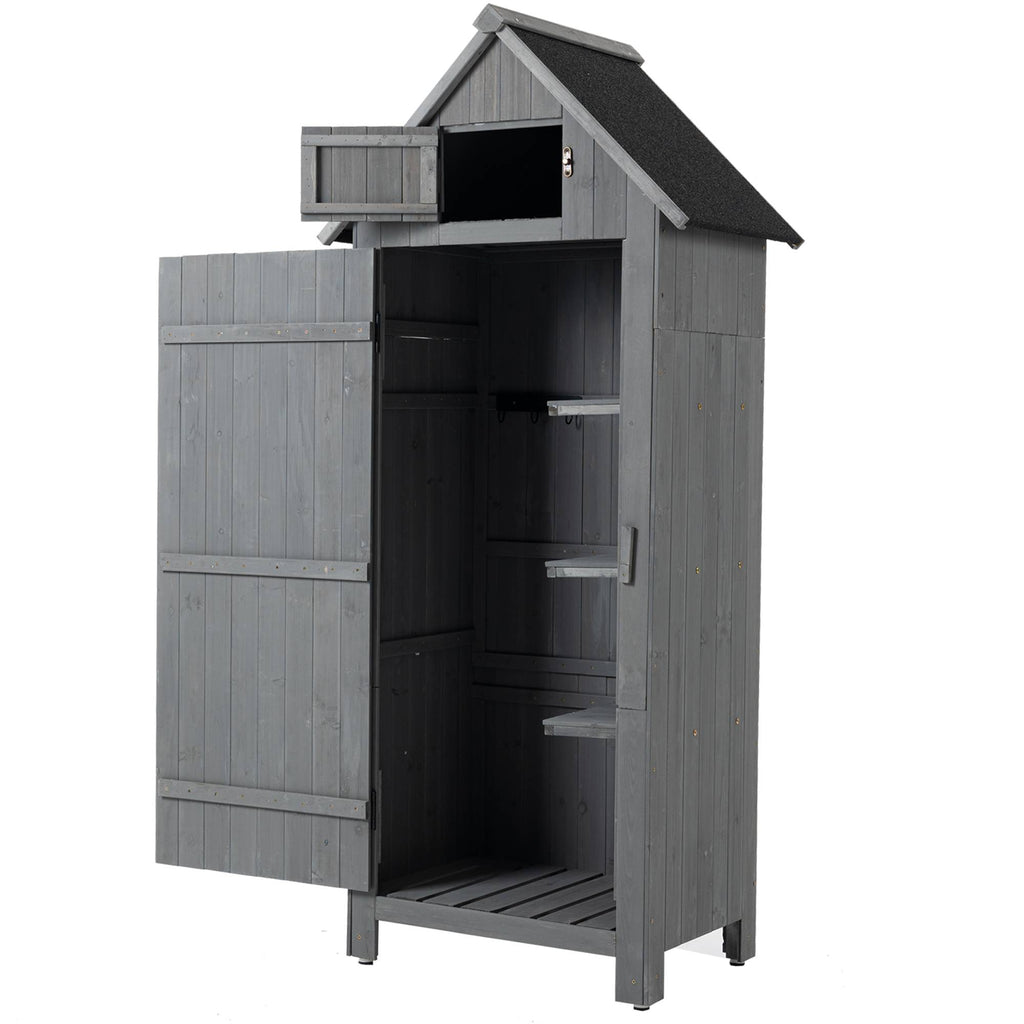 Wooden Outdoor Storage Cabinet & Tool Shed